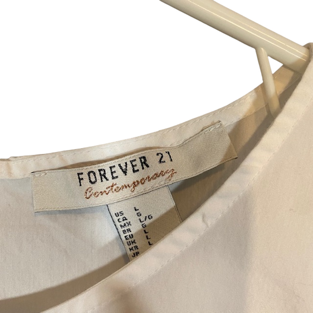 Forever 21 Women’s White Bow Detail Sleeveless Blouse Size Large - Picture 8 of 8